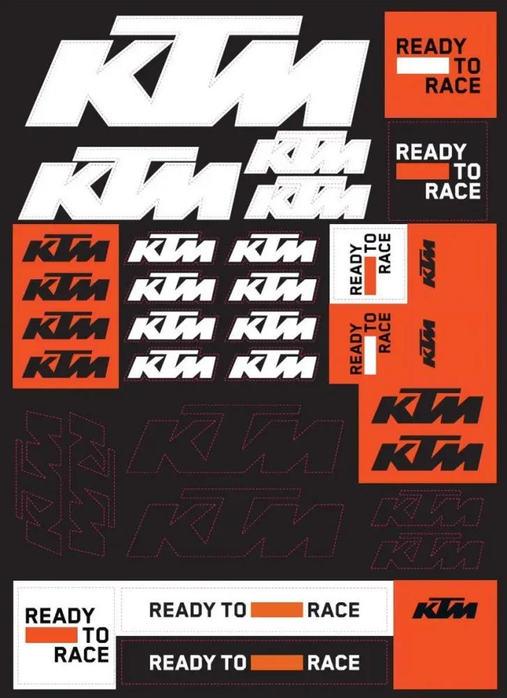 Folha de Autocolantes KTM CORPORATE 29x21 cm
