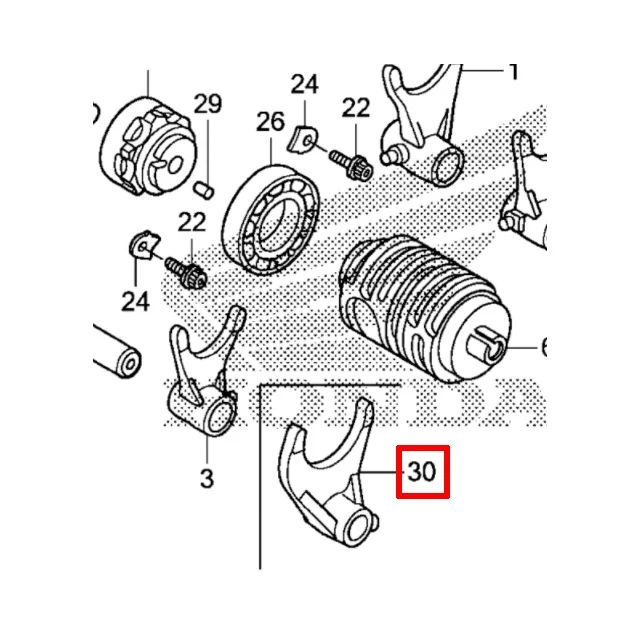 Forquilha seletora de mudanças média Honda CRF 450 R 09-16