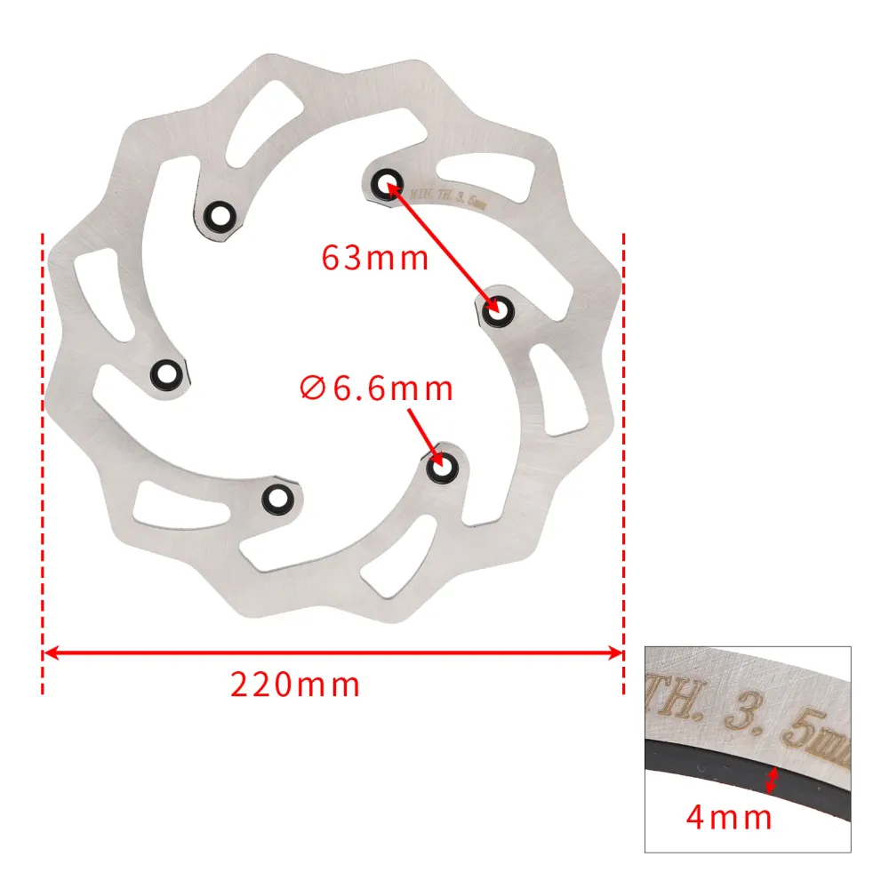 Frente & Rotor de disco de freio traseiro para 125 250 300 350 450 500 EXC XC SX SXF XCW