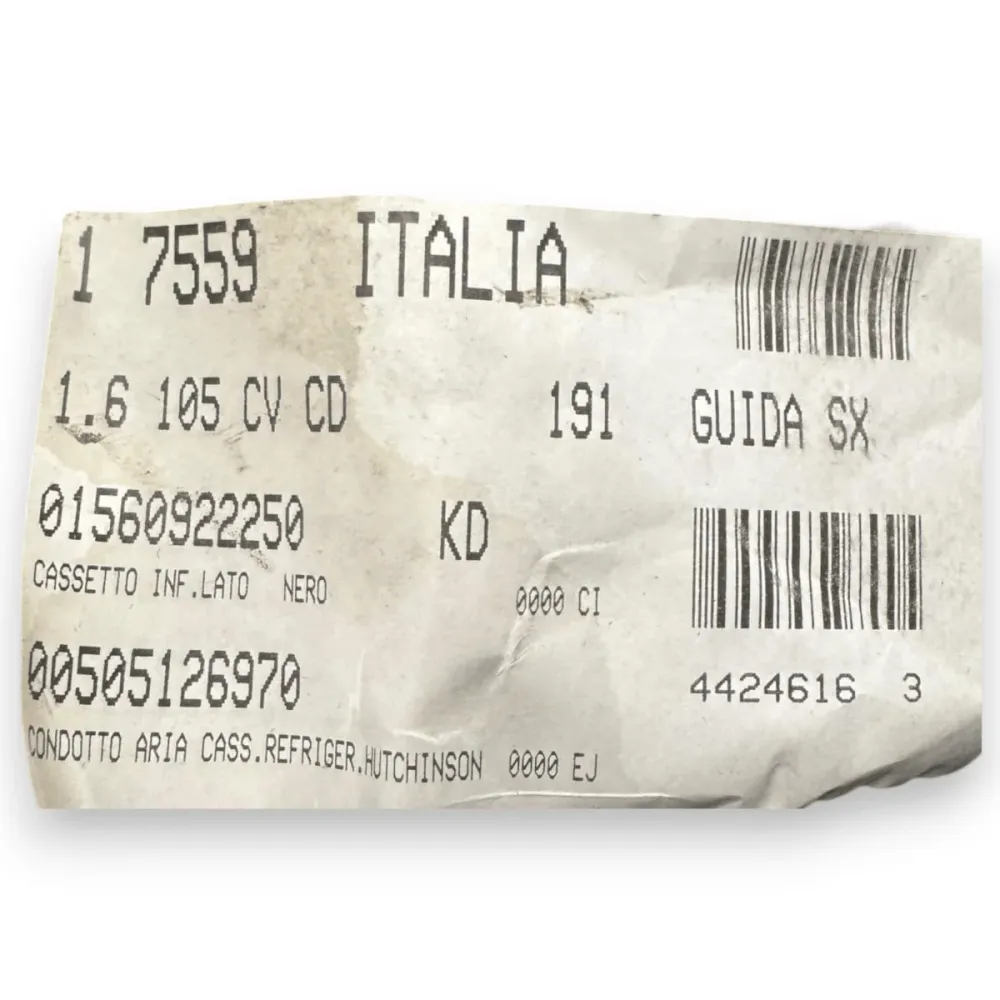 Gaveta / compartimento de armazenamento Alfa Romeo Giulietta cod.01560922250 (2010-2020)