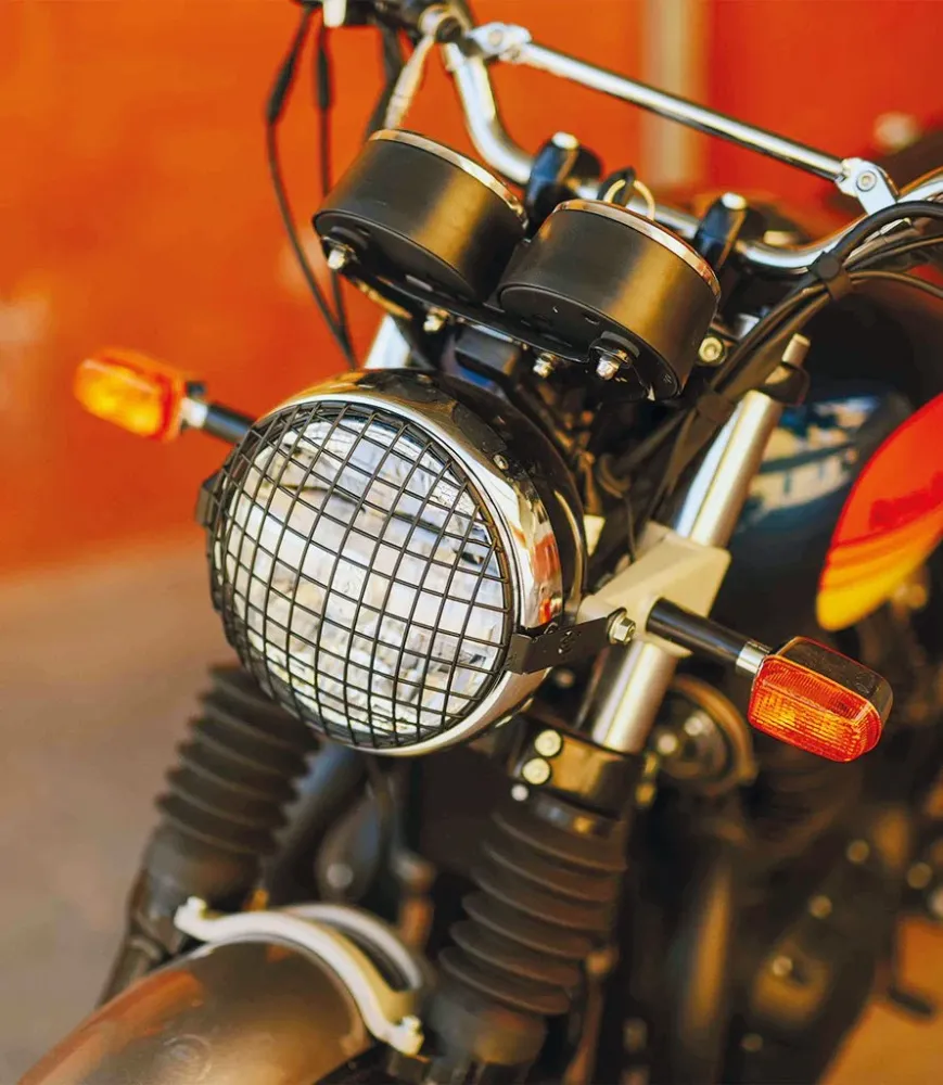 Grade do farol para Royal Enfield e Triumph - Cafe Twin