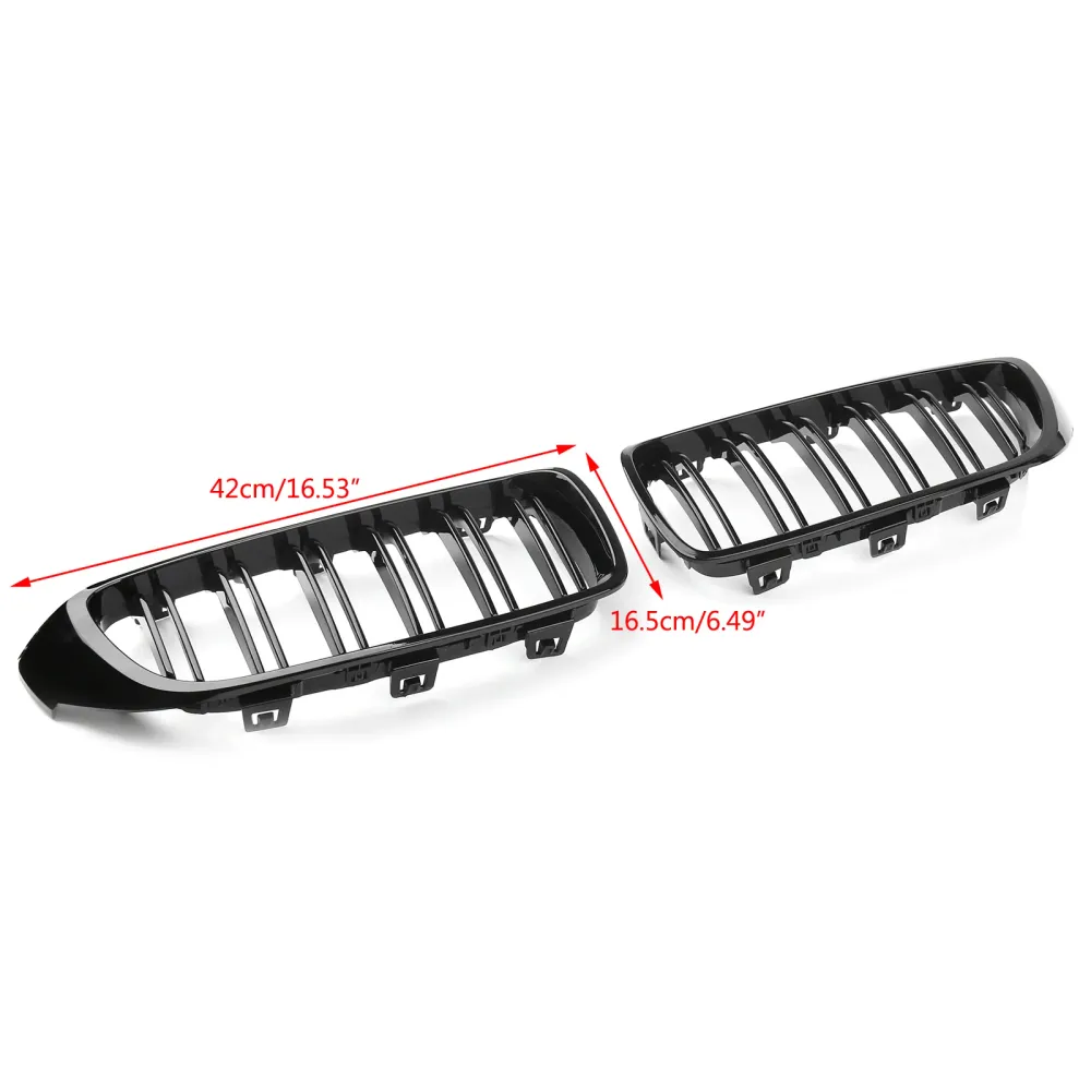 Grila de rim preto brilhante FIT BMW F32 F33 F36 F82 2014-2020 Dual Slat