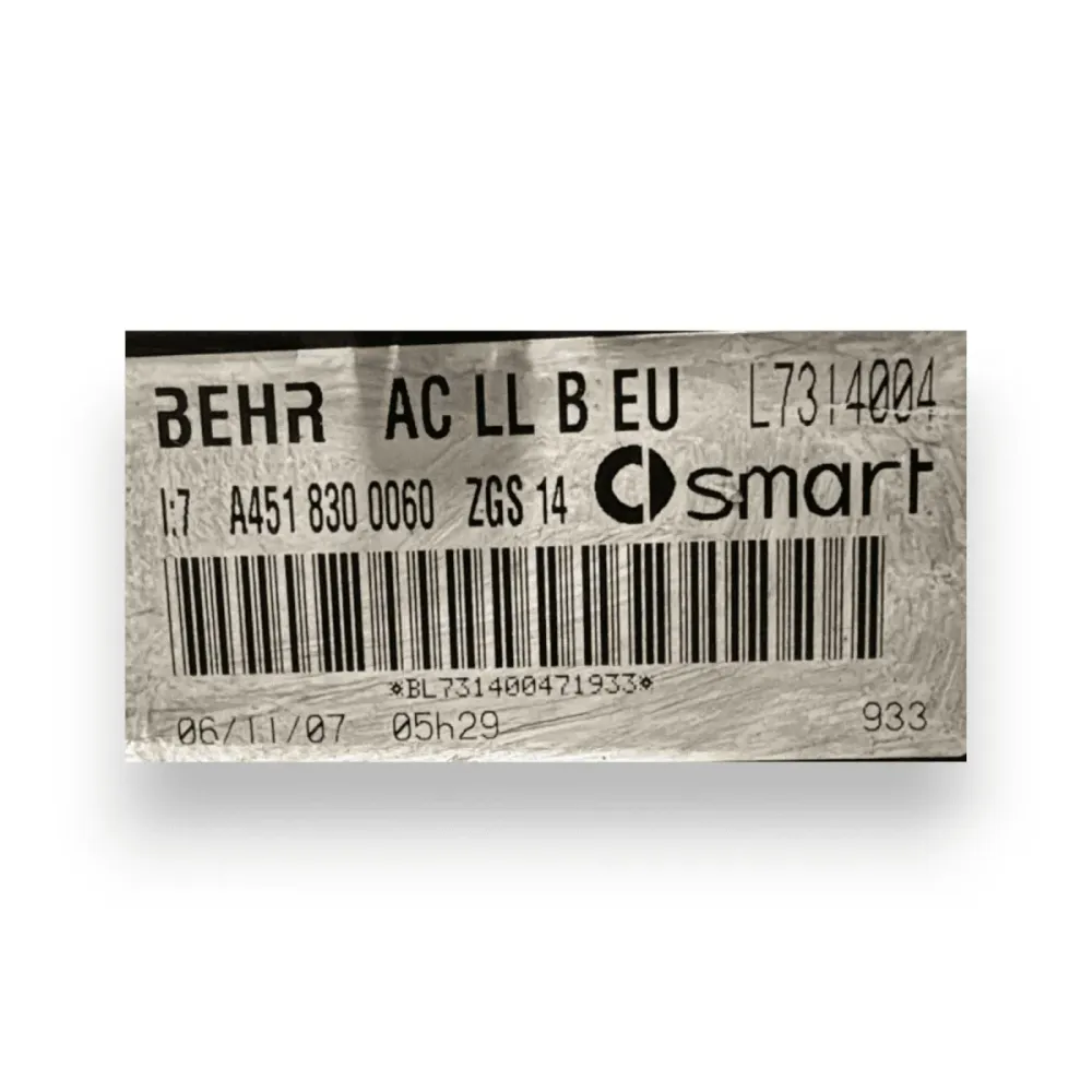 Grupo de aquecimento / aquecedor Smart Fortwo (W451) cod.A4518300060 (2007-2015)