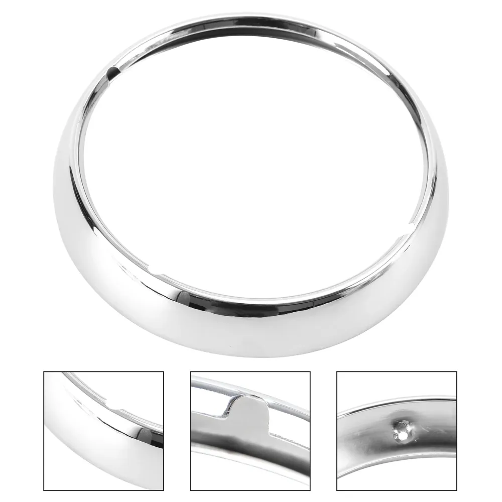 7" Guarnição de farol cromada com anel de luz para Touring Road King 67712-83A genérico