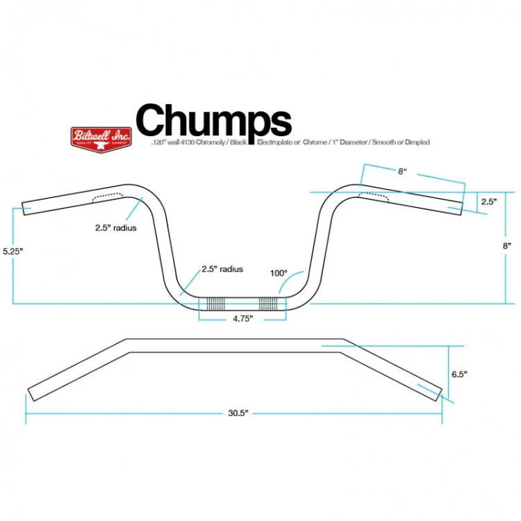 Guiador Biltwell Chumps cromado