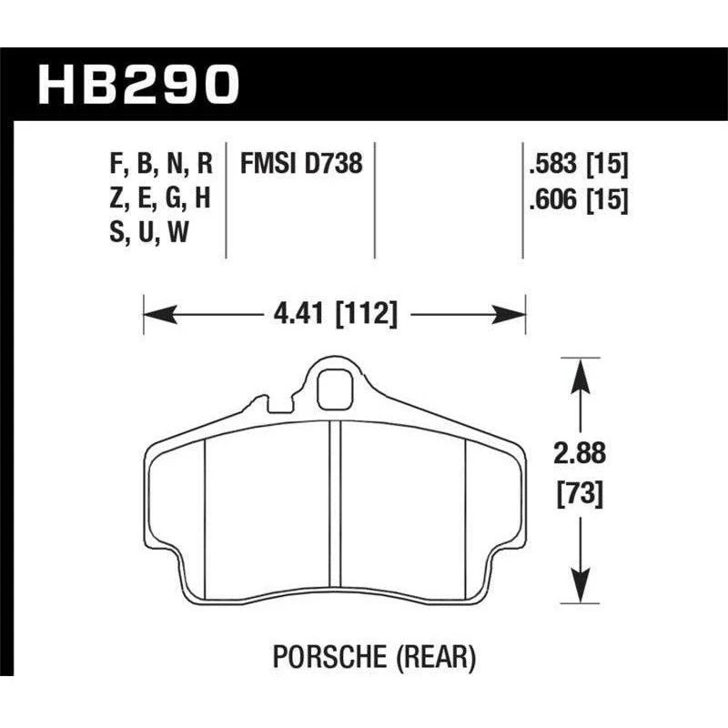Hawk Porsche HPS Street Rear Brake Pads