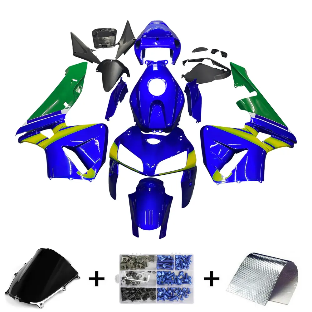 Honda CBR 600 RR Azul 2005-2006 & Carenagens Movistar Racing Verdes Genéricas