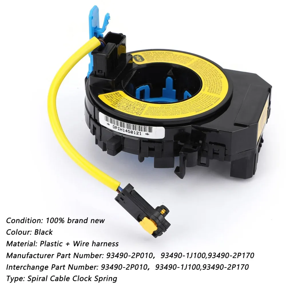 Hyundai i20 Kia Sorento Spiral Cable Clock Spring para Airbag Squib 2009-2019