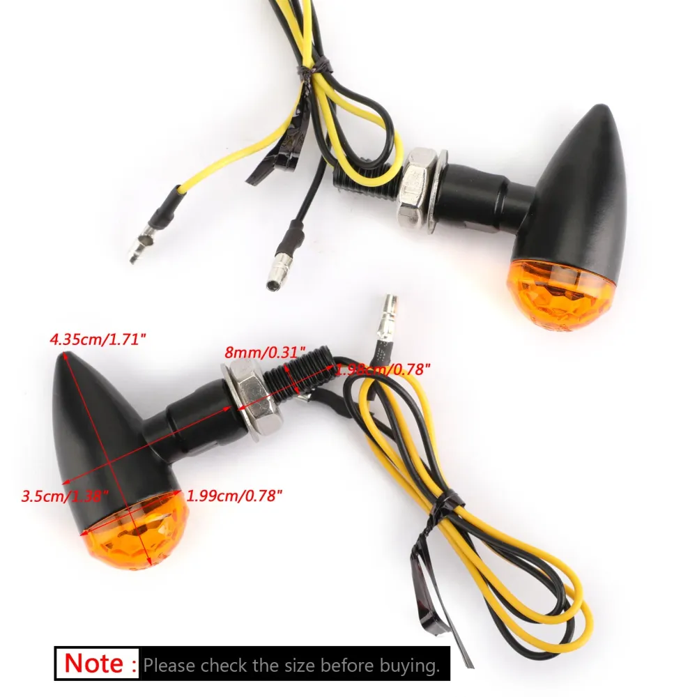 2x Indicadores de sinal de lente esférica de lente de bala universal led de metal universal