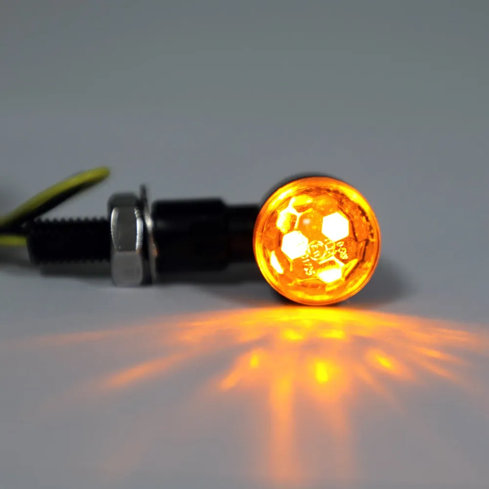 2x Indicadores de sinal de lente esférica de lente de bala universal led de metal universal
