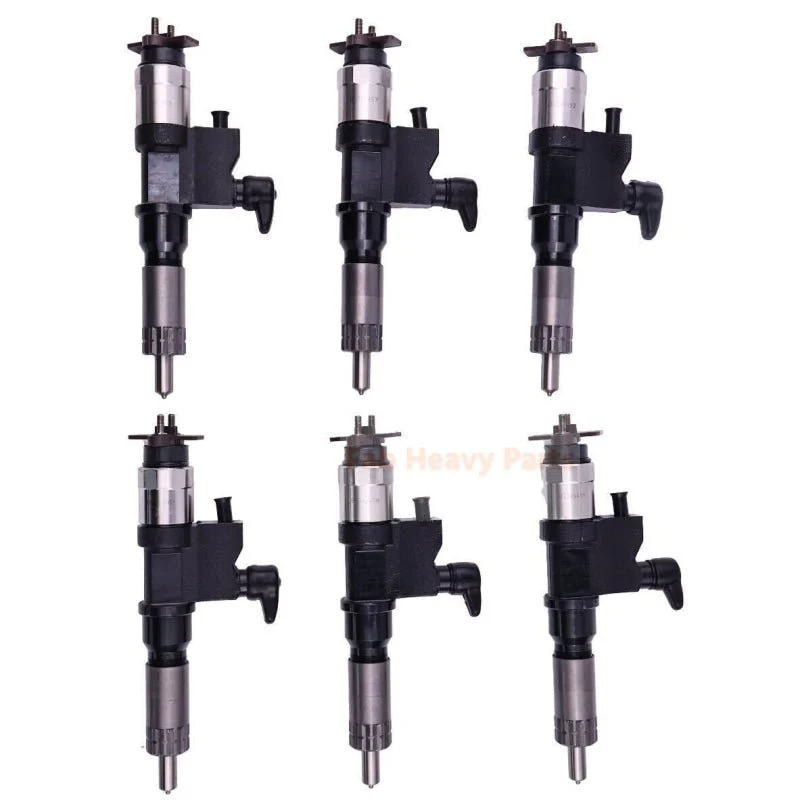 6 injetores de combustível 095000-6384 dos pces se encaixa para o injetor comum 6384 do trilho de isuzu 7.8l 6hk1