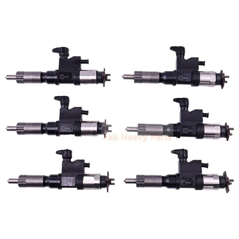 6 injetores de combustível 095000-6384 dos pces se encaixa para o injetor comum 6384 do trilho de isuzu 7.8l 6hk1