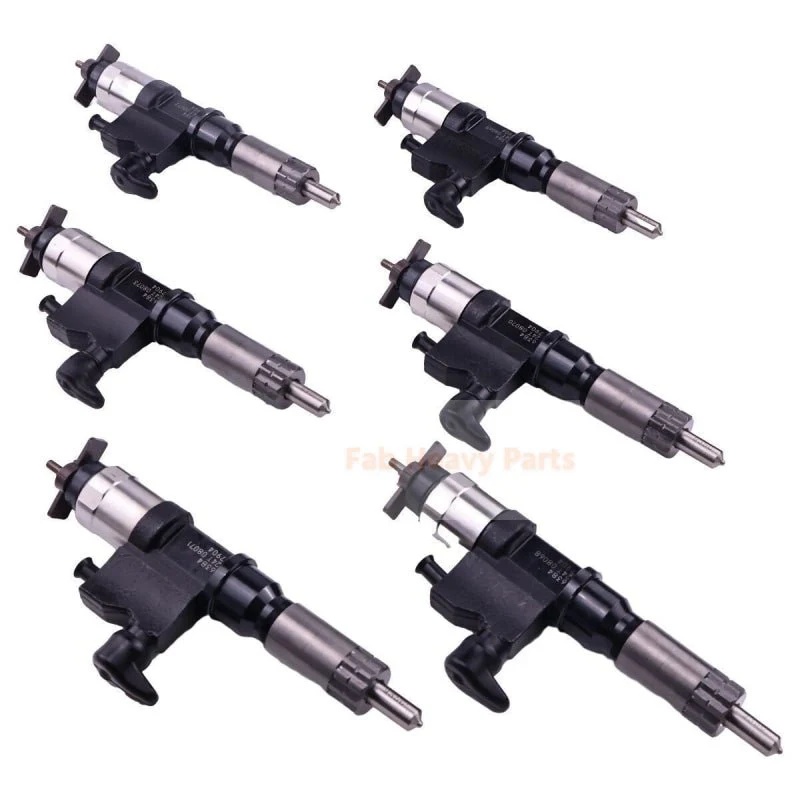 6 injetores de combustível 095000-6384 dos pces se encaixa para o injetor comum 6384 do trilho de isuzu 7.8l 6hk1