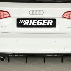 Inserto Difusor Traseiro Rieger Audi A3 8V Sportback - Preto Brilhante