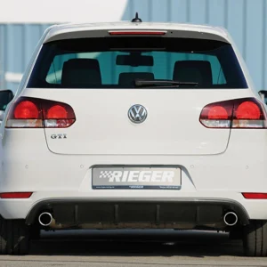 Inserto Difusor Traseiro Rieger Volkswagen Golf MK6 GTI - Preto Brilhante