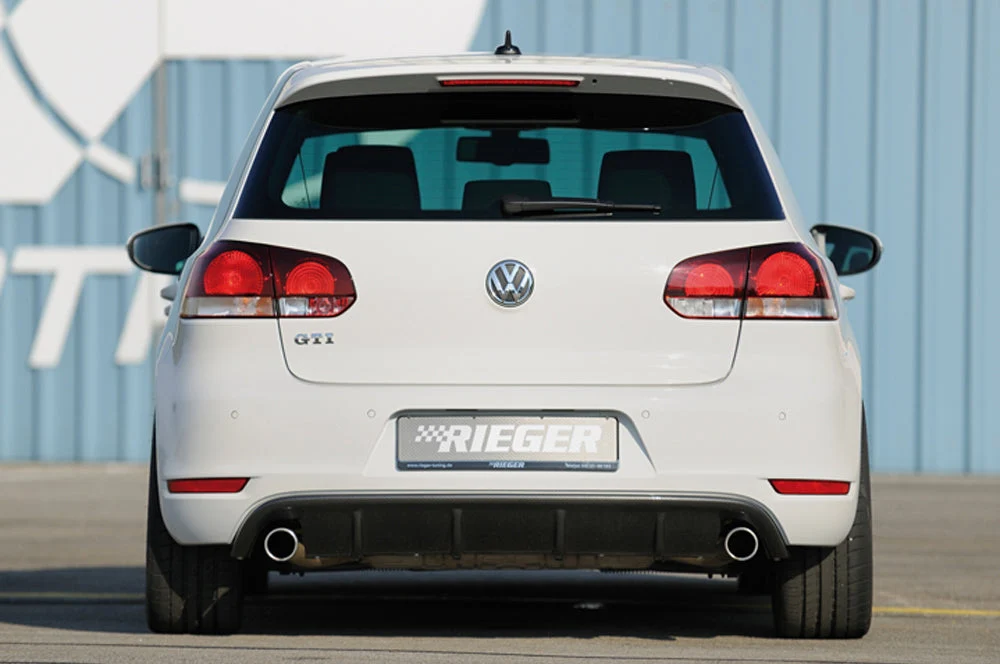 Inserto Difusor Traseiro Rieger Volkswagen Golf MK6 GTI - Preto Brilhante