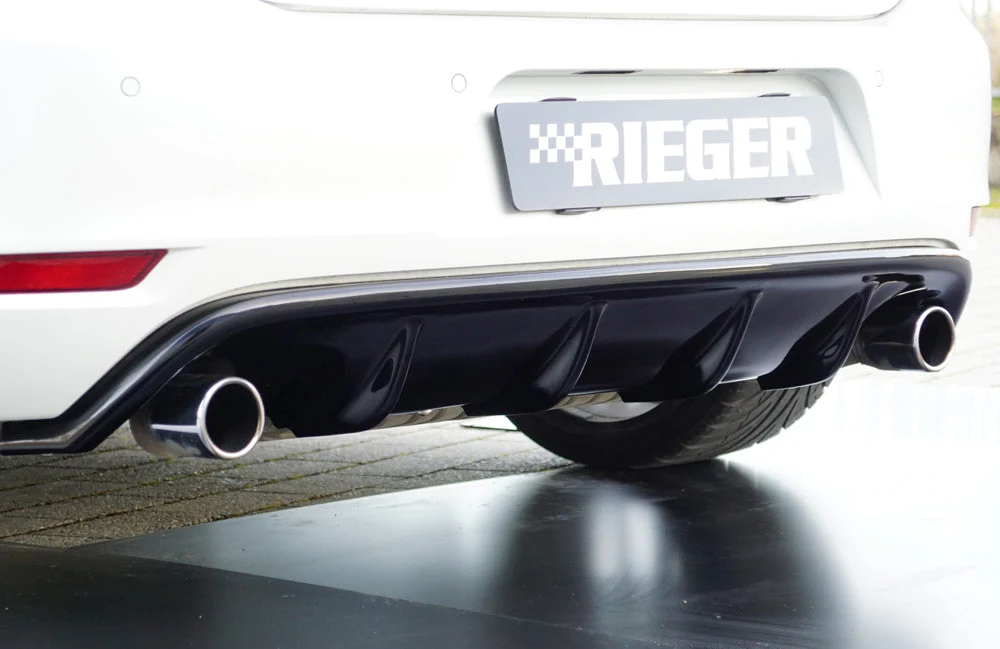 Inserto Difusor Traseiro Rieger Volkswagen Golf MK6 GTI - Preto Brilhante