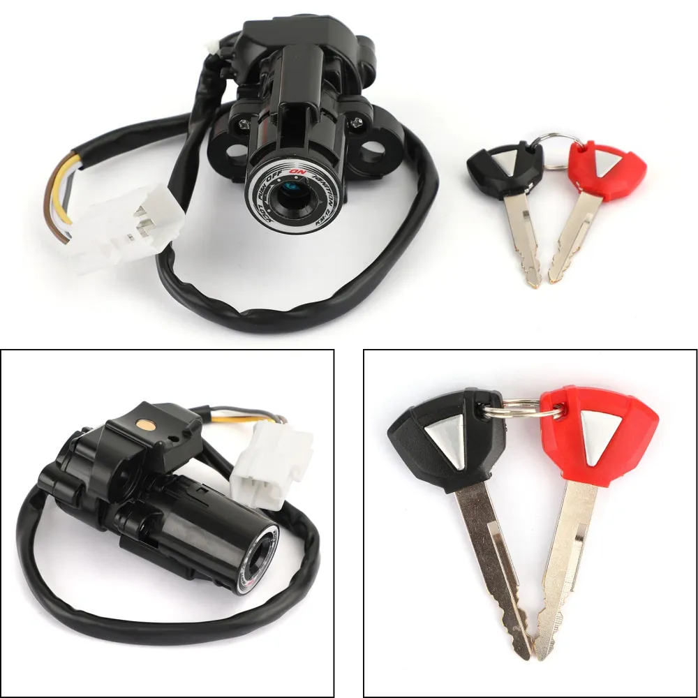 Interruptor de ignição com chaves ajustadas para kawasaki zx 6r 10r 14r ninja 400r er6n er6f 11-19 genérico