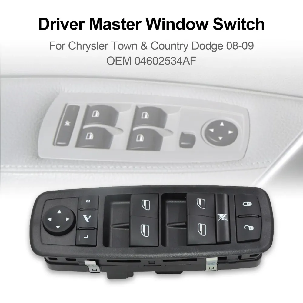 Interruptor do vidro mestre do motorista para Chrysler Town & Country Dodge 08-09 04602534AF Genérico
