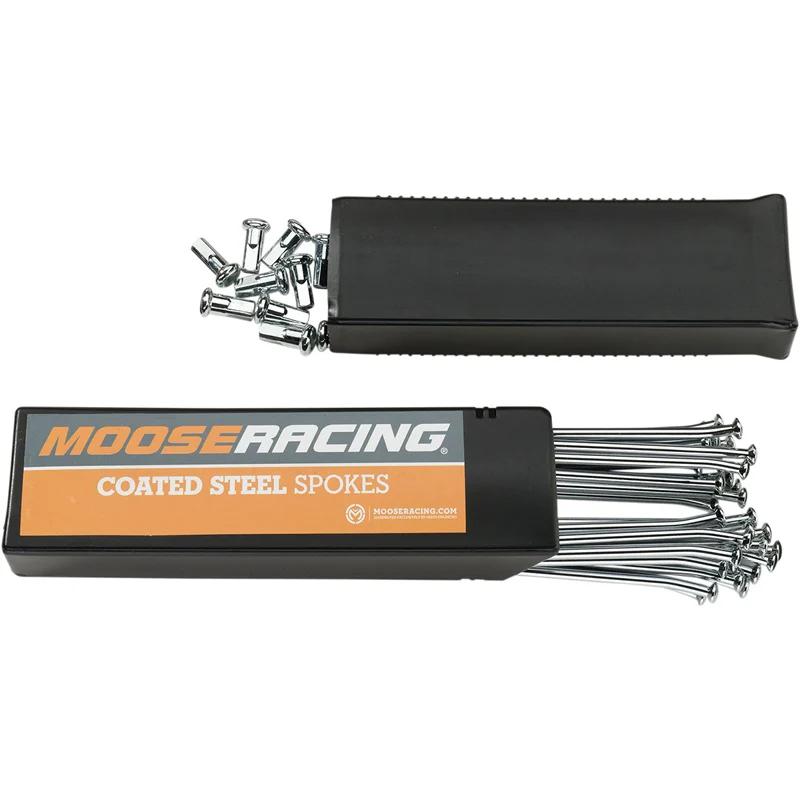 Jogo de Raios e Cabeças ço Cromado MOOSE RACING Roda 19`` para HONDA CR/CRF