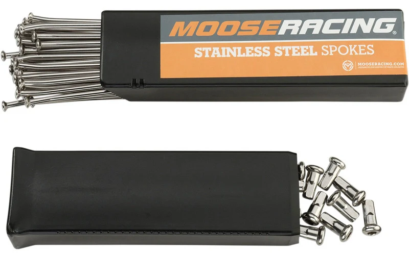 Jogo de Raios e Cabeças ço Inoxidável MOOSE RACING para KAWASAKI KX 250F 06-19, KX 450F 06-19 Roda 21``