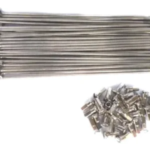 Jogo 36 Raios Inox 2.0x265mm Com Niples Para Bicicleta