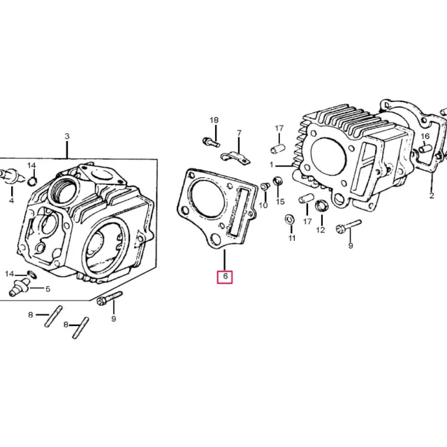 Junta de cilindro Pitbike motor semi-automático 88 ZF