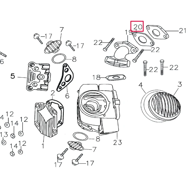 Junta separadora falange de admissão Pitbike motor 150-3 150-5 YX