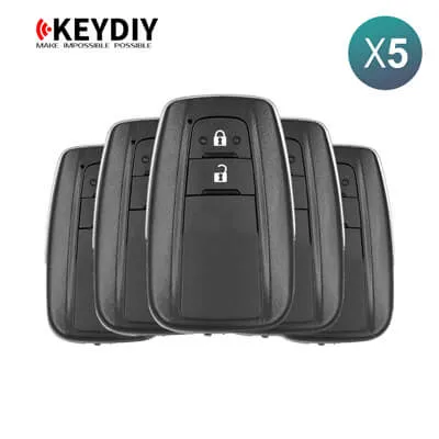 KeyDiy TB36-2 Chave Inteligente Universal Toyota 2Botões Com Transponder 8A 5 Unid Lote
