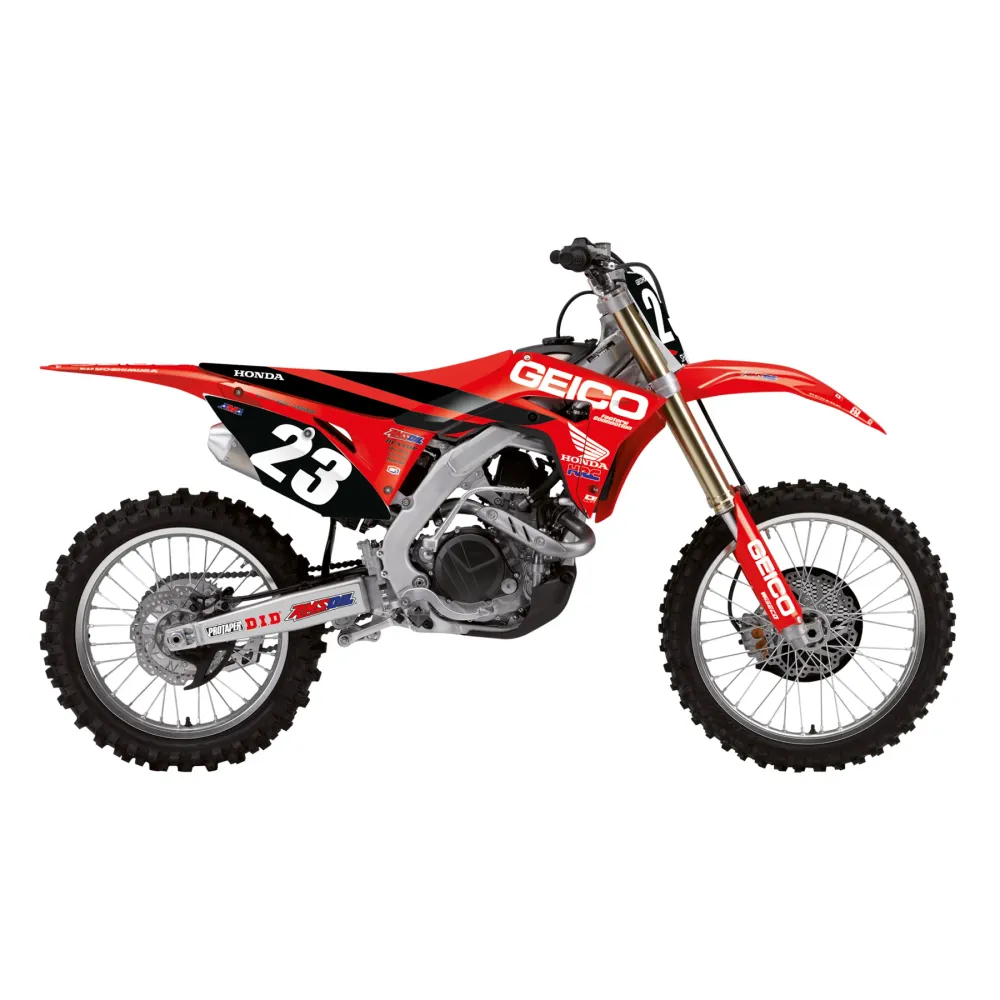 Kit de autocolantes e capa de assento BLACKBIRD RÉPLICA TEAM GEICO HONDA 2019 CRF 250R/RX 18-20, CRF 450R/RX 17-20
