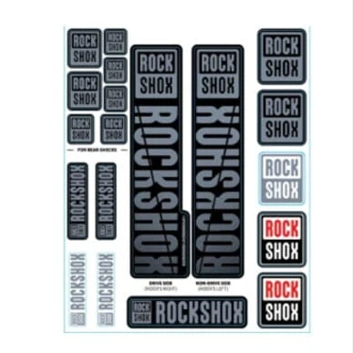 Kit de autocolantes para forquilhas ROCKSHOX Single Tee Forks 35 mm Divers (2018+) Cinzento