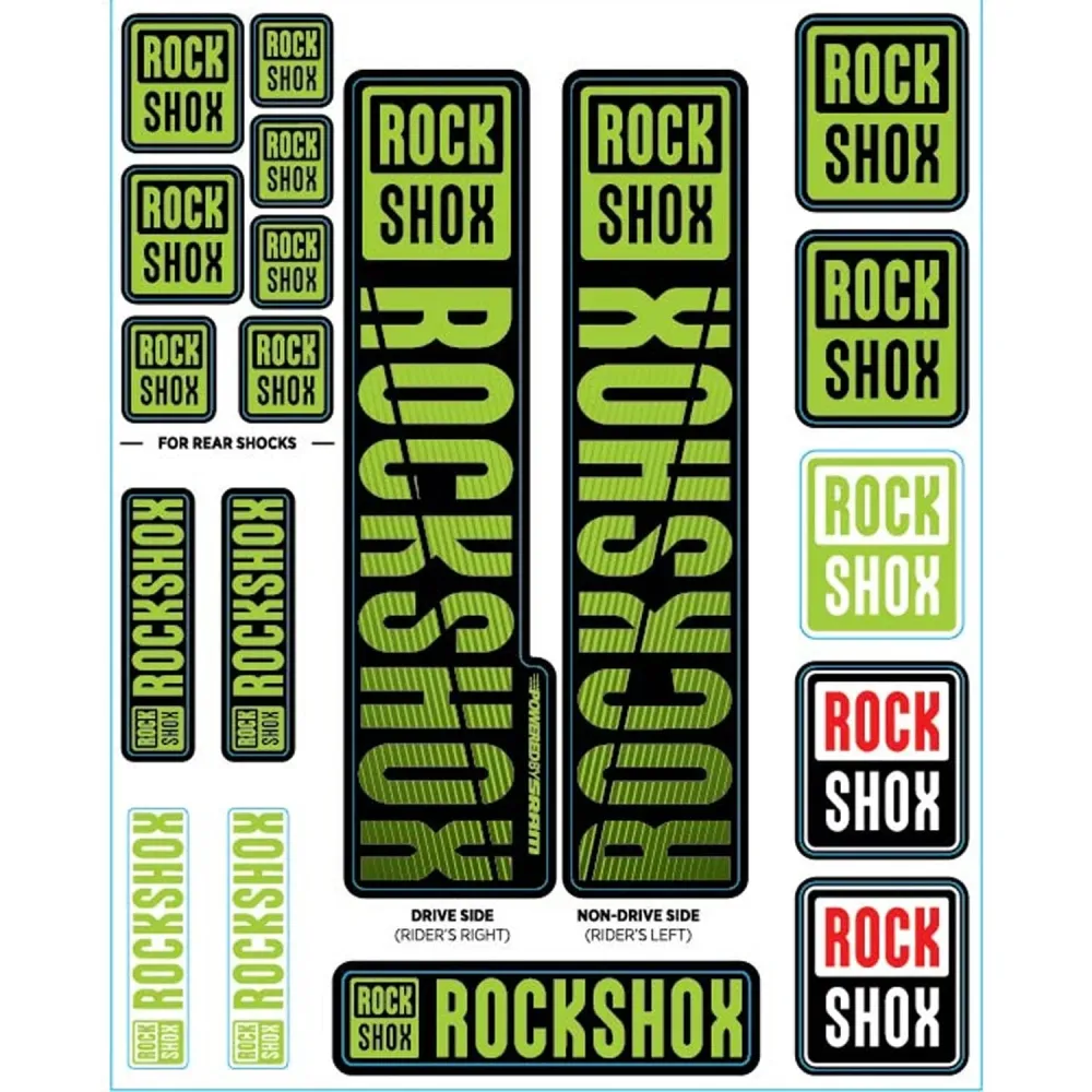 Kit de autocolantes para forquilhas ROCKSHOX Single Tee 35 mm (2018+) Verde