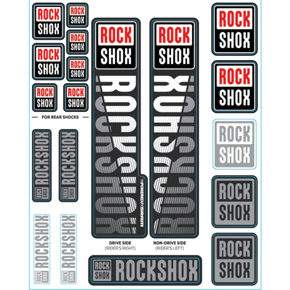 Kit de autocolantes para forquilhas ROCKSHOX Single Tee Forks 35 mm Divers (2018+) Branco