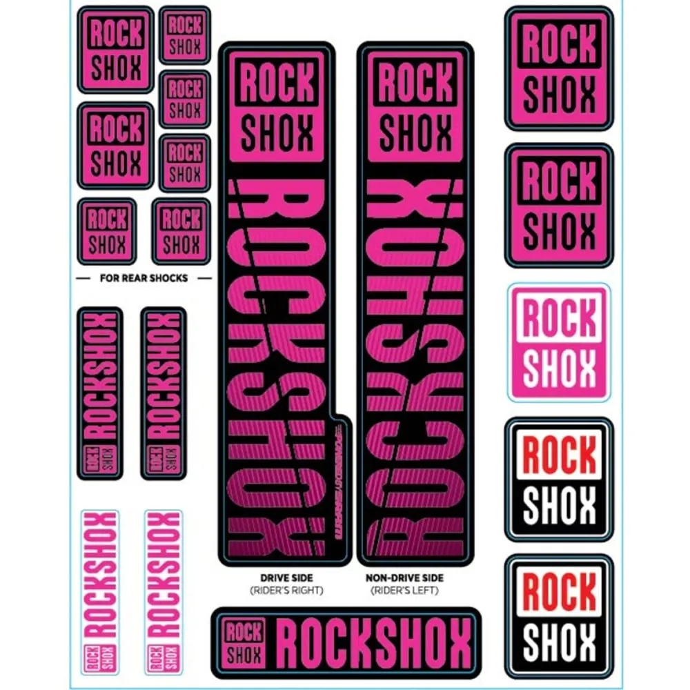 Kit de autocolantes para forquilhas ROCKSHOX Single Tee Forks 35 mm Divers (2018+) Roxo