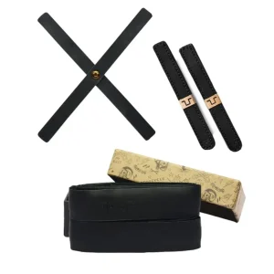 Kit Cruz de Farol, Abraçadeiras para Cabos e Punhos em Pele Preta Trip Machine