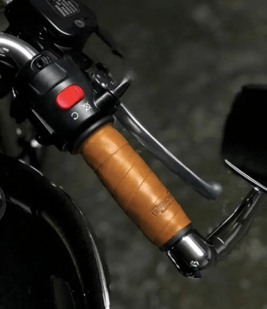Kit Cruz de Farol, Abraçadeiras para Cabos e Punhos em Pele Vintage Tan trip Machine
