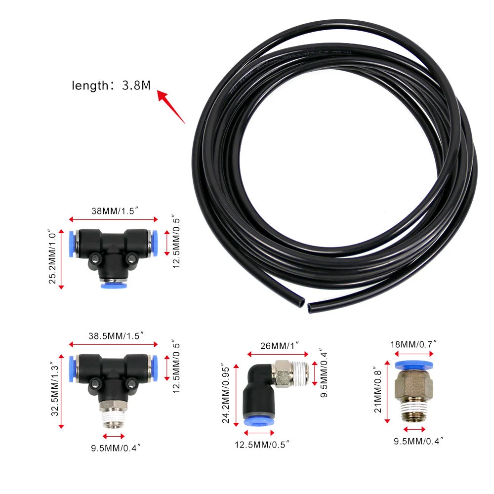 Kit de encaixe de vácuo preto PUSH LOCK Turbo Wastegate & Solenóide para Veículos Turbo Genéricos