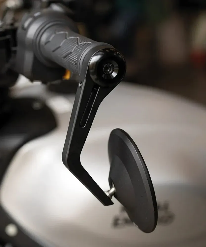 Kit Espelhos Retrovisores Bar End Rocker com Adaptadores para Moto Guzzi V7 / V9