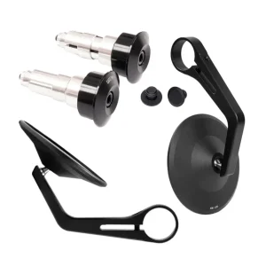 Kit Espelhos Retrovisores Bar End "Rocker" com Adaptadores de Expansão Universais para Cabos Guiador