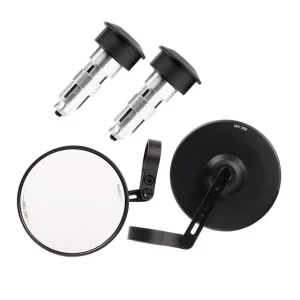 Kit Espelhos Retrovisores Bar End "Slim" com Adaptadores de Expansão Universais para Cabos Guiador