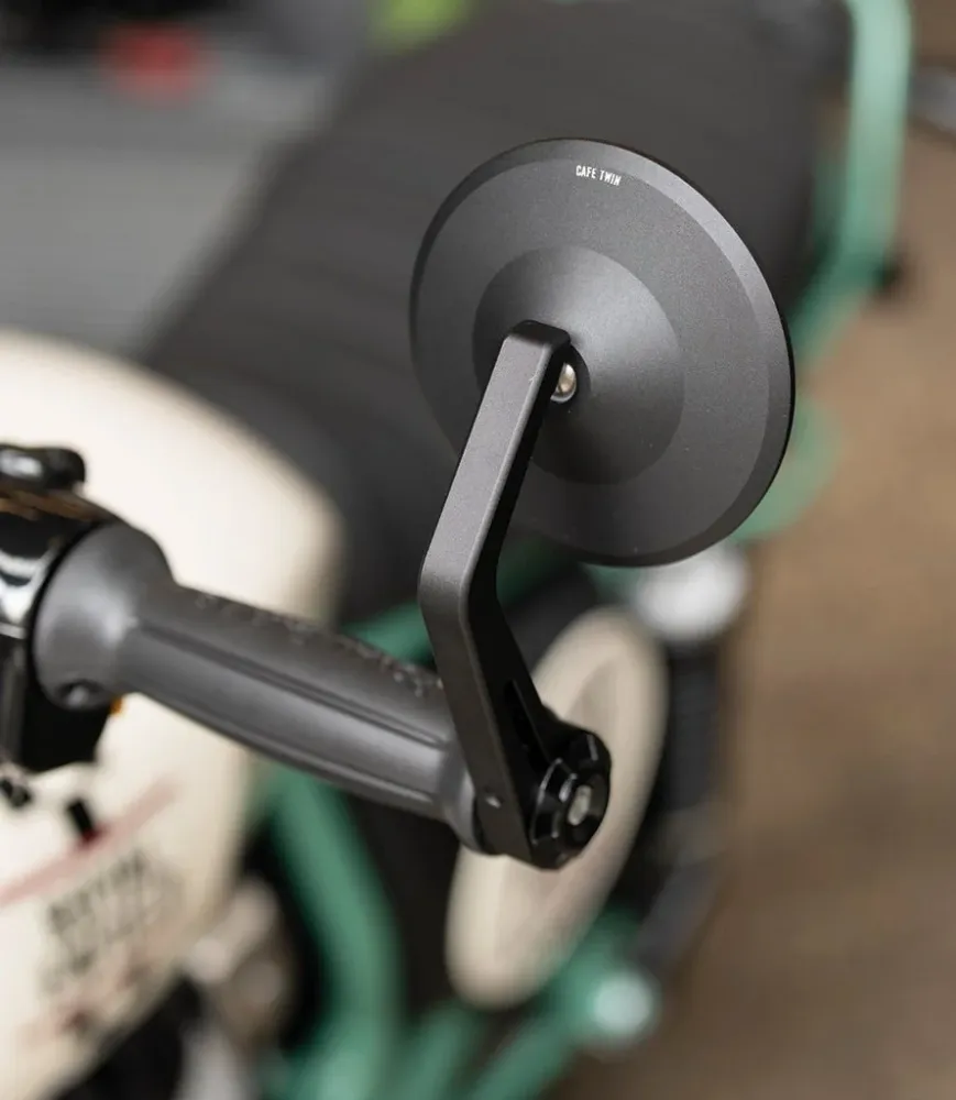 Kit Espelhos Retrovisores Moto Bar End Rocker com Adaptadores para Royal Enfield