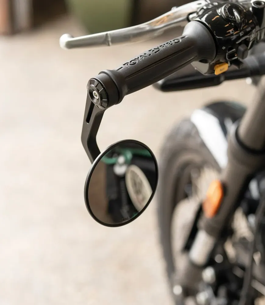 Kit Espelhos Retrovisores Moto Bar End Rocker com Adaptadores para Royal Enfield