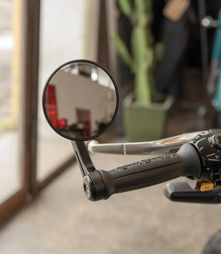 Kit Espelhos Retrovisores Moto Rocker com Adaptadores Bar End para Royal Enfield