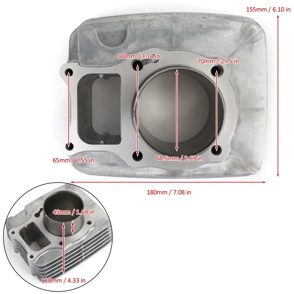 Kit de extremidade superior da junta do pistão de cilindro FIT para Honda Trx250 E ex Recon Te TM 1997-2020 Genérico