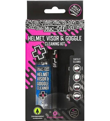 Kit de Limpeza MUC-OFF CAPACETE, VISEIRA E ÓCULOS
