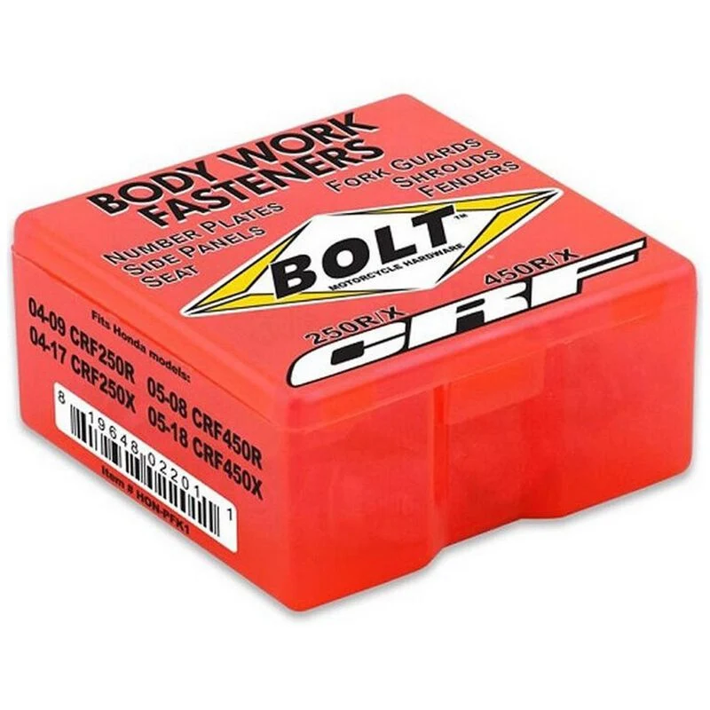 Kit Parafusos Plásticos BOLT HONDA CRF 250R 04-09, CRF 250X 04-17, CRF 450R 05-08, CRF 450X 05-18