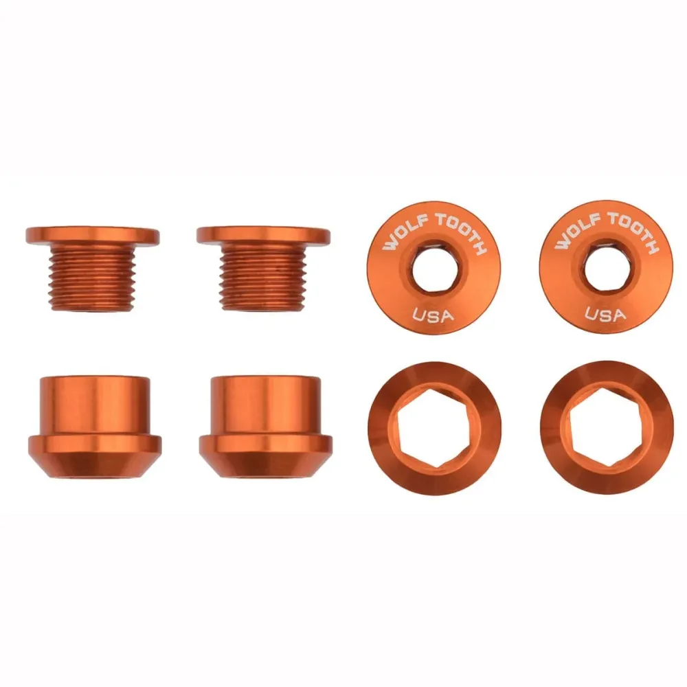 Kit de 4 parafusos e porcas M8x6 mm WOLF TOOTH Transmission 1X Orange Chimney
