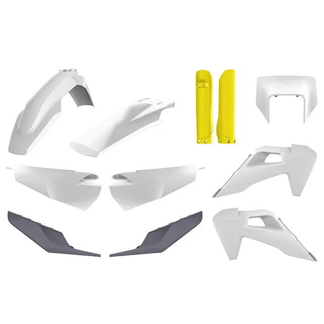 Kit de plásticos TE/FE 20-22 Polisport - OEM branco-amarelo