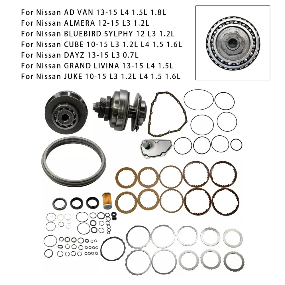 Kit de reconstrução de transmissão mestre SUZUKI LAPIN L3 0.7L 2011-2015 & Conjunto de polias com correia JF015E RE0F11A