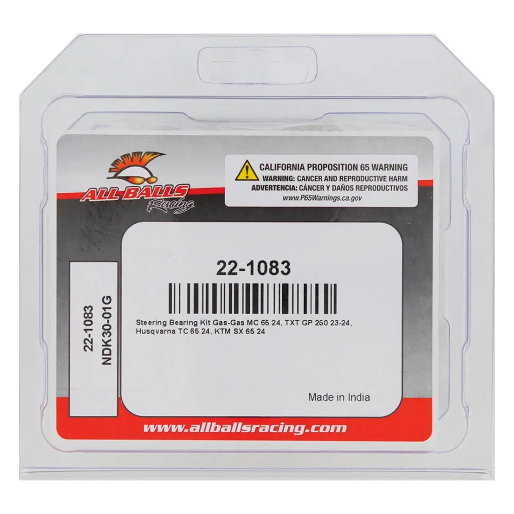 KIT ROLAMENTOS DE COLUNA DIREÇÃO ALL BALLS KTM SX 50/65/85 2023-2026